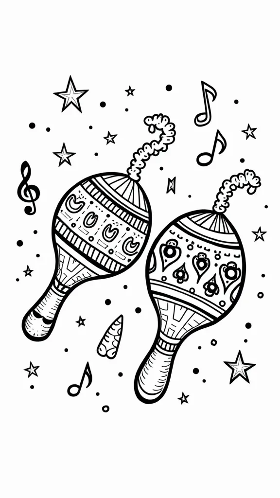 maracas coloring page